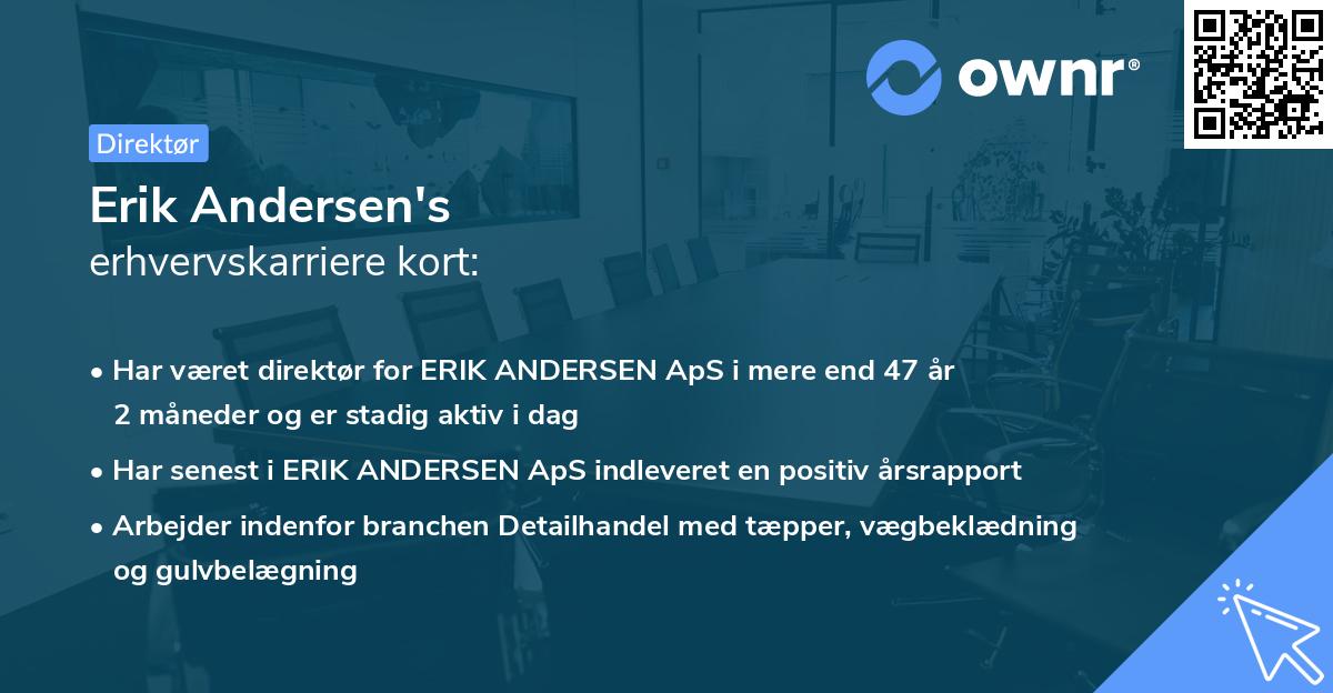 Erik Andersen's erhvervskarriere kort