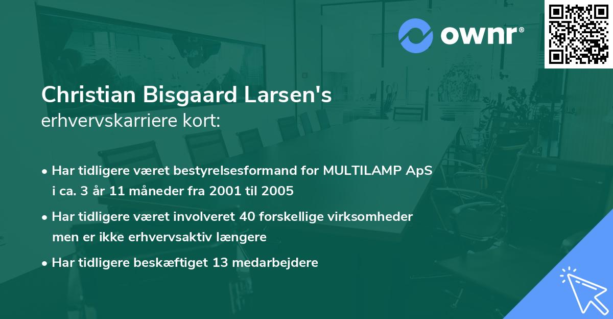 Christian Bisgaard Larsen's erhvervskarriere kort