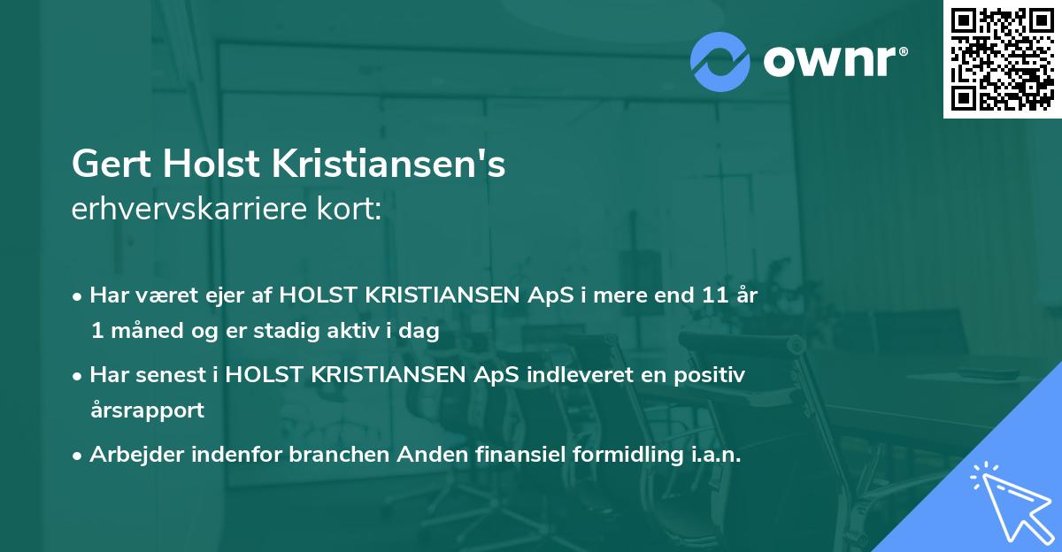 Gert Holst Kristiansen's erhvervskarriere kort