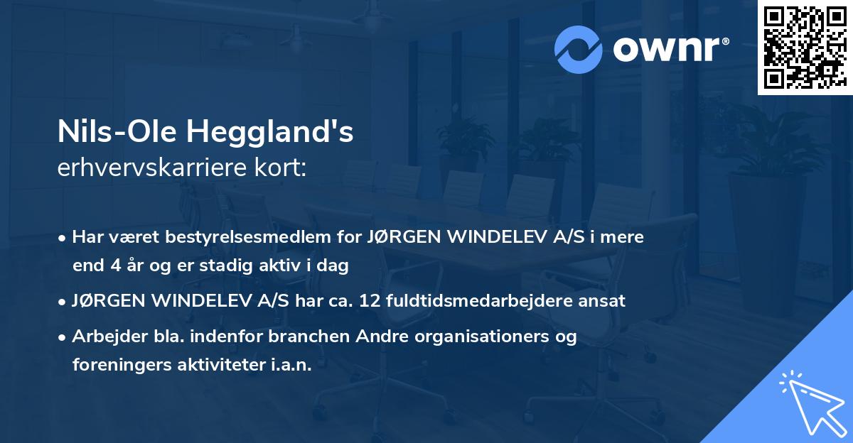 Nils-Ole Heggland's erhvervskarriere kort