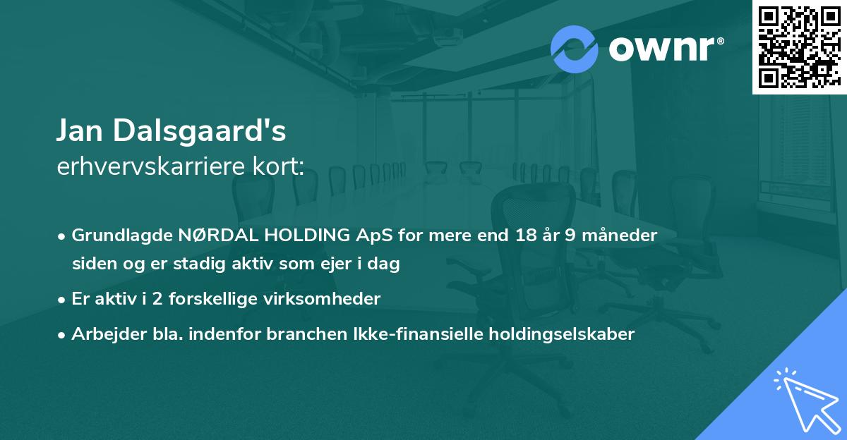 Jan Dalsgaard's erhvervskarriere kort