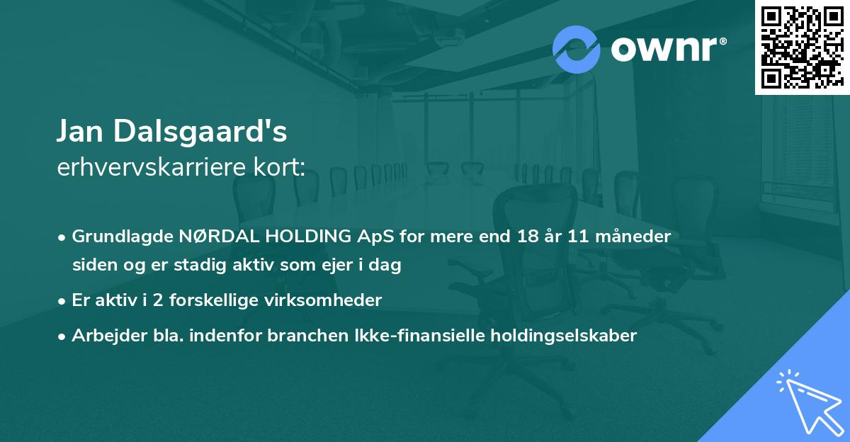 Jan Dalsgaard's erhvervskarriere kort