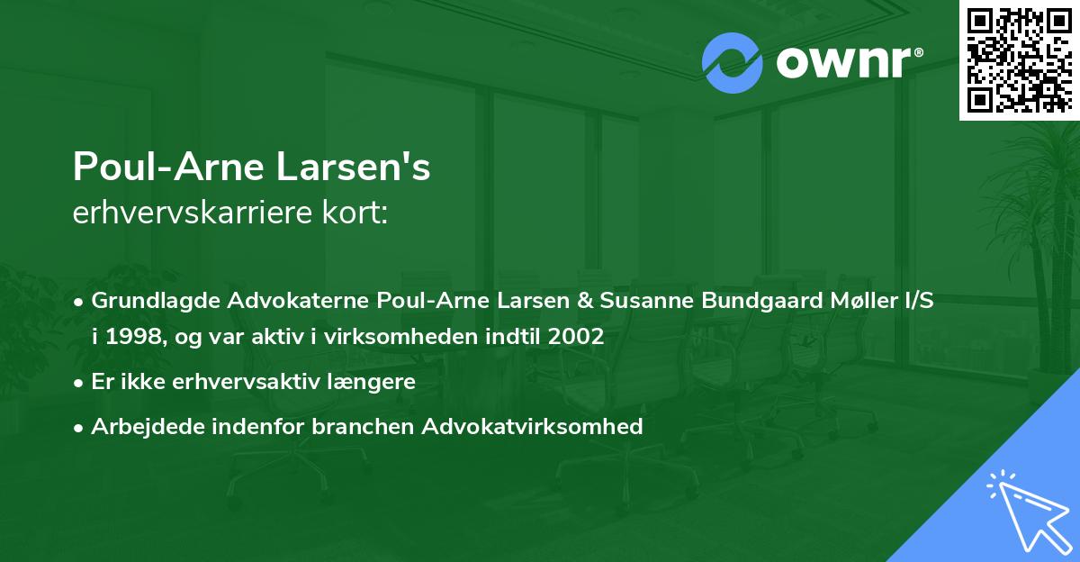 Poul-Arne Larsen's erhvervskarriere kort
