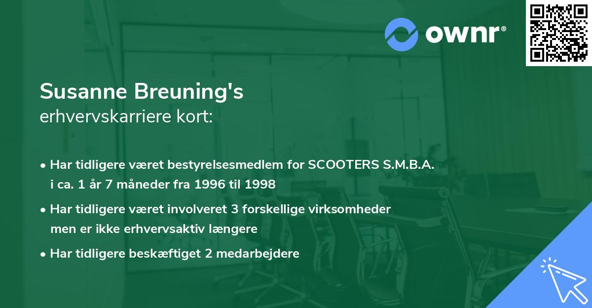 Susanne Breuning's erhvervskarriere kort