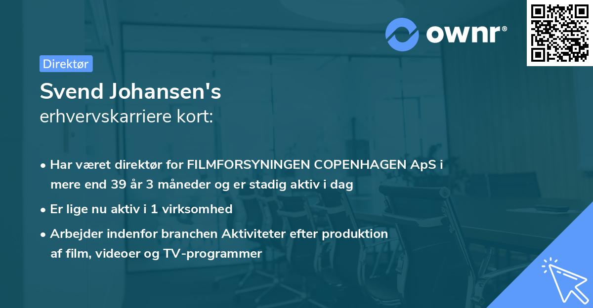 Svend Johansen's erhvervskarriere kort