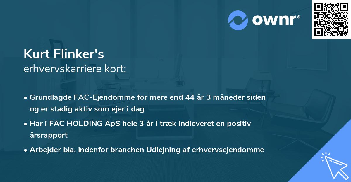 Kurt Flinker's erhvervskarriere kort