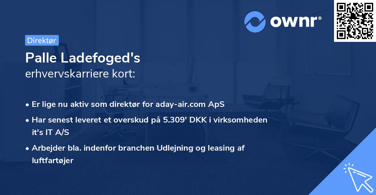 Palle Ladefoged's erhvervskarriere kort