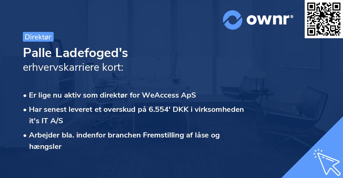 Palle Ladefoged's erhvervskarriere kort
