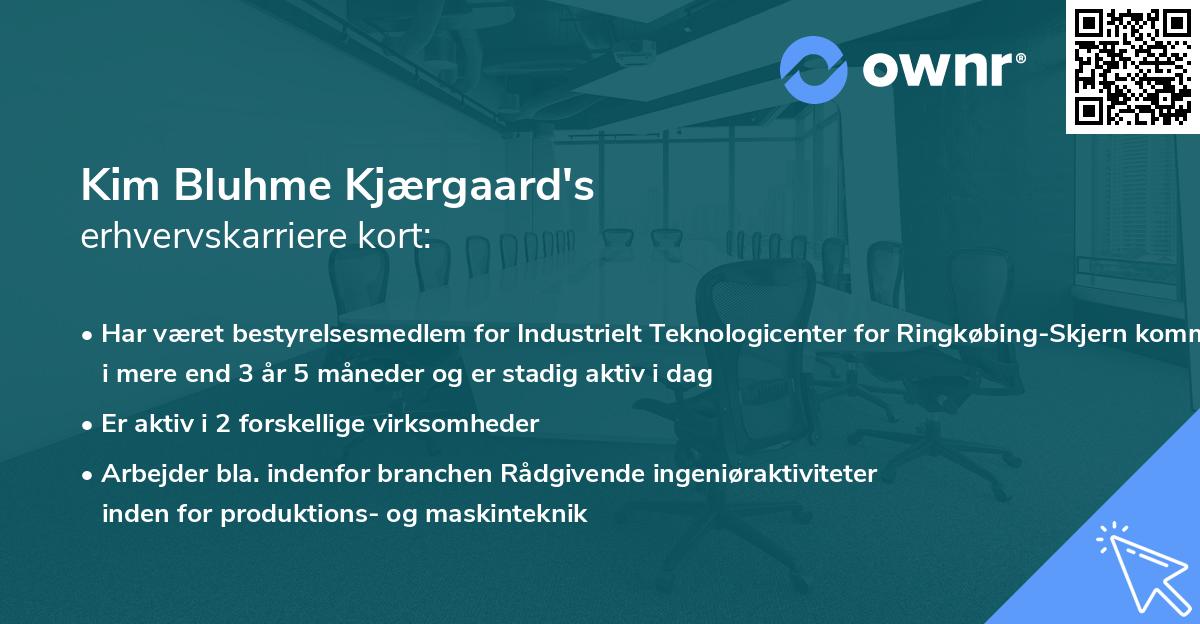 Kim Bluhme Kjærgaard's erhvervskarriere kort