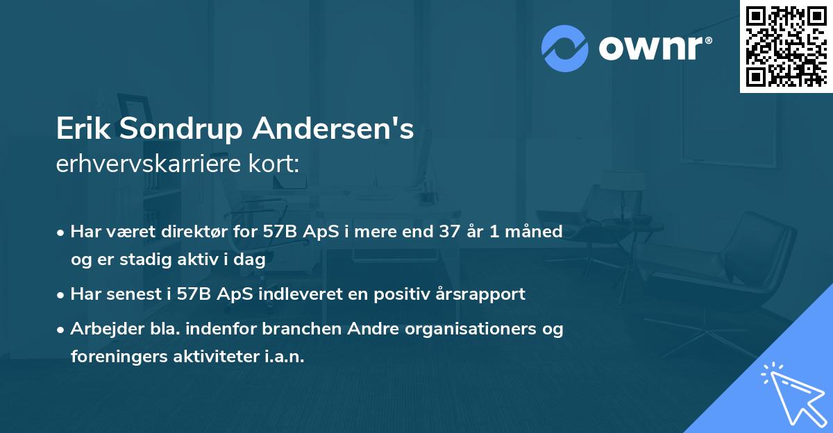 Erik Sondrup Andersen's erhvervskarriere kort
