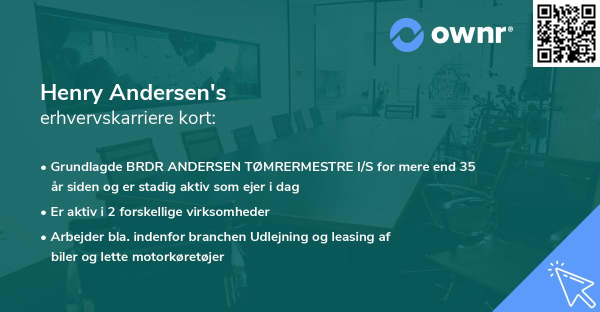 Henry Andersen's erhvervskarriere kort
