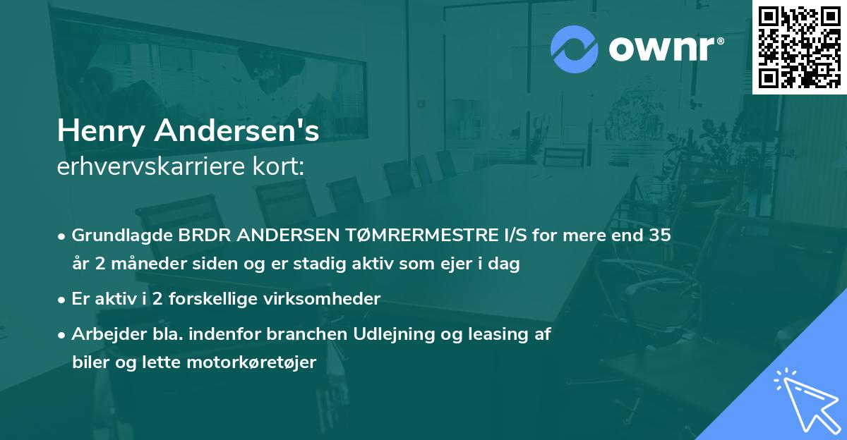 Henry Andersen's erhvervskarriere kort