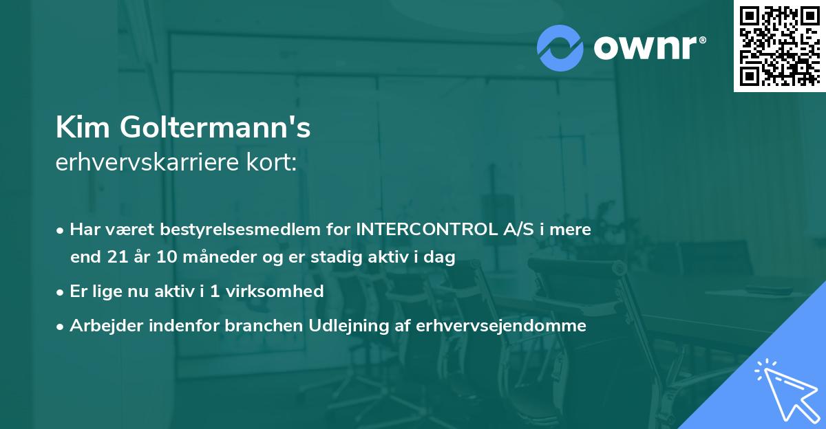 Kim Goltermann's erhvervskarriere kort