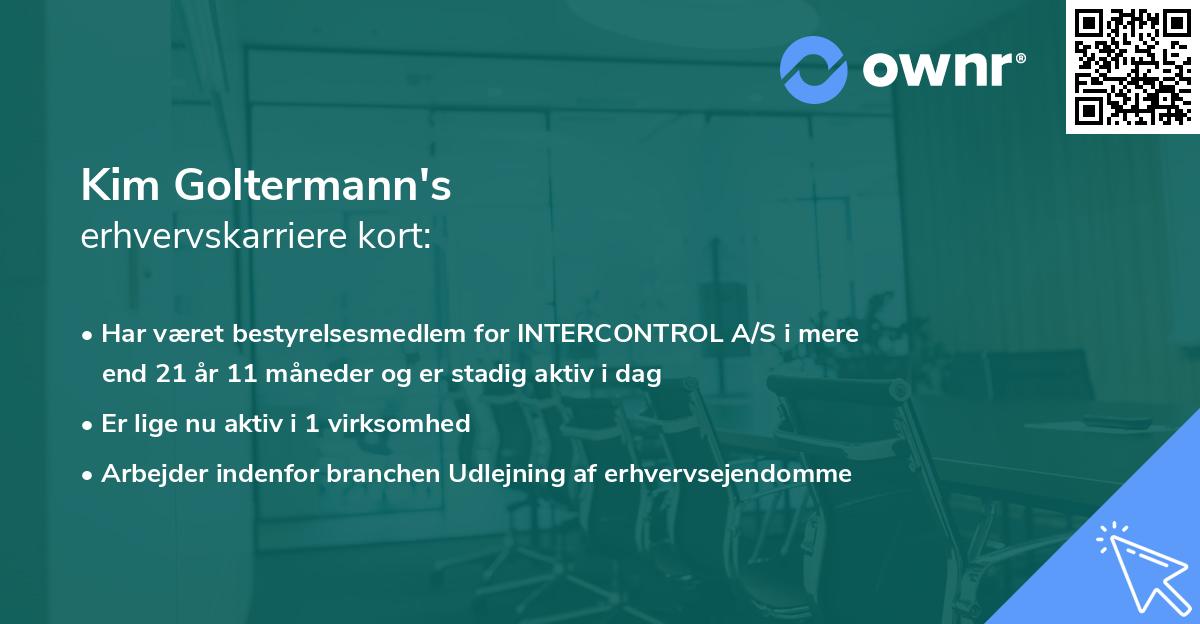 Kim Goltermann's erhvervskarriere kort