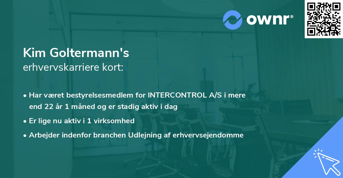 Kim Goltermann's erhvervskarriere kort