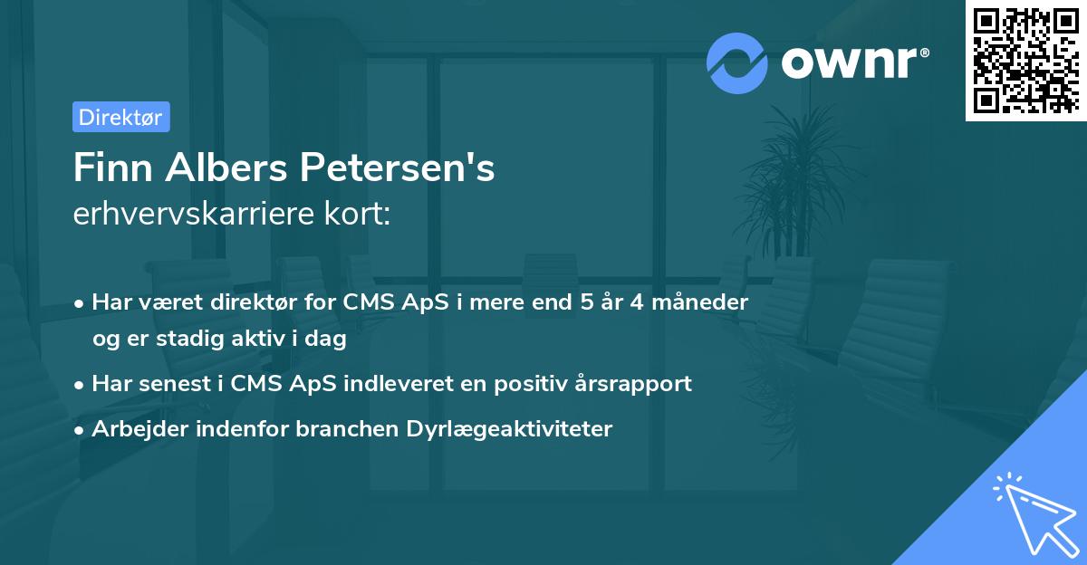 Finn Albers Petersen's erhvervskarriere kort
