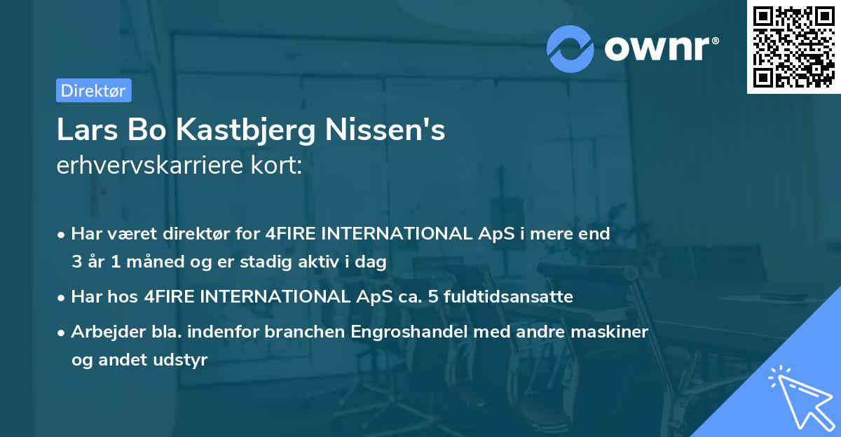 Lars Bo Kastbjerg Nissen's erhvervskarriere kort