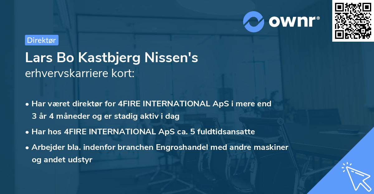 Lars Bo Kastbjerg Nissen's erhvervskarriere kort