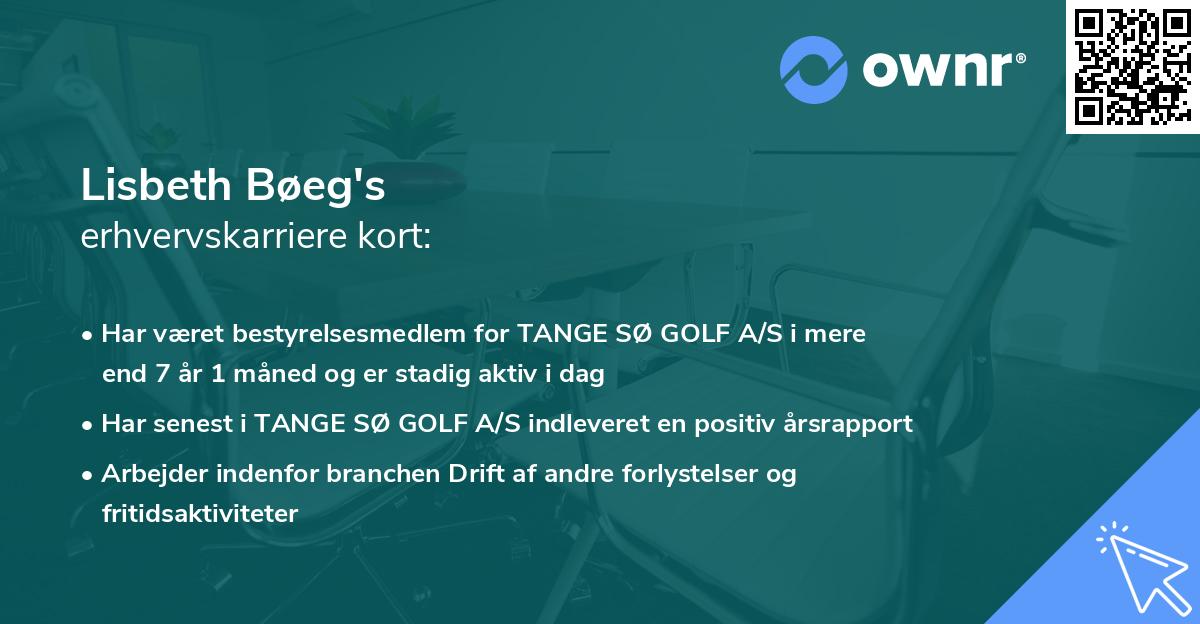 Lisbeth Bøeg's erhvervskarriere kort