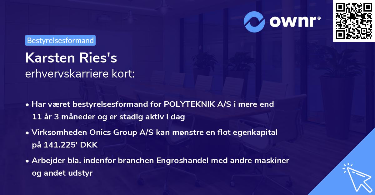 Karsten Ries's erhvervskarriere kort