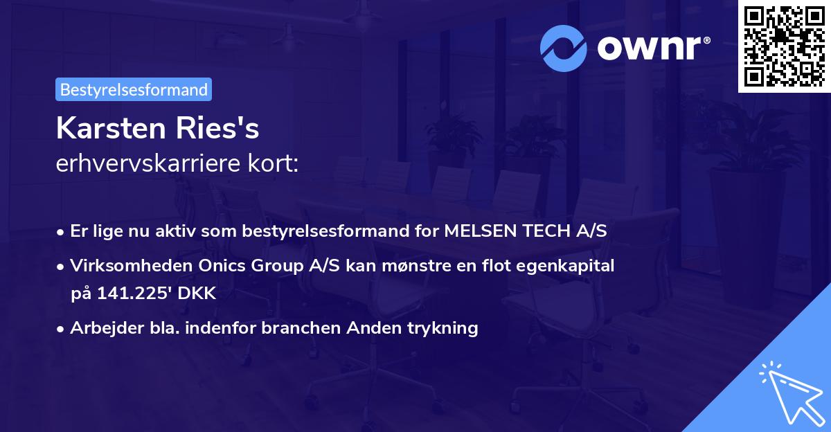 Karsten Ries's erhvervskarriere kort