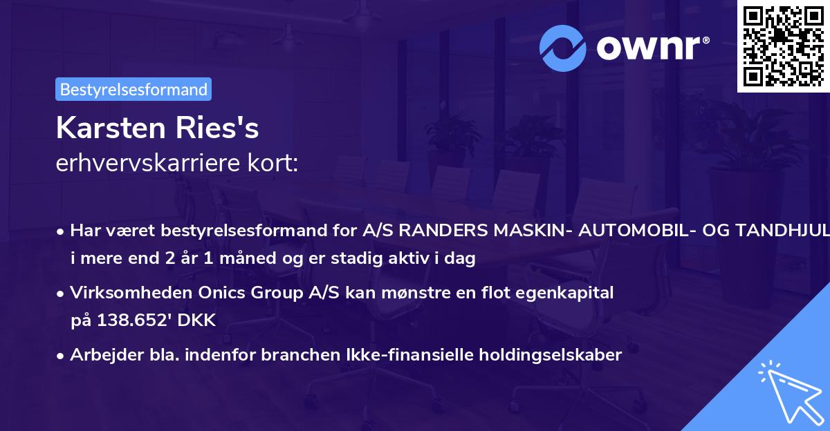 Karsten Ries's erhvervskarriere kort