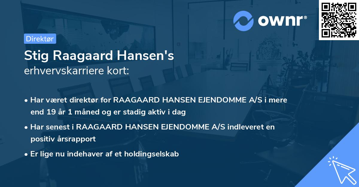 Stig Raagaard Hansen's erhvervskarriere kort
