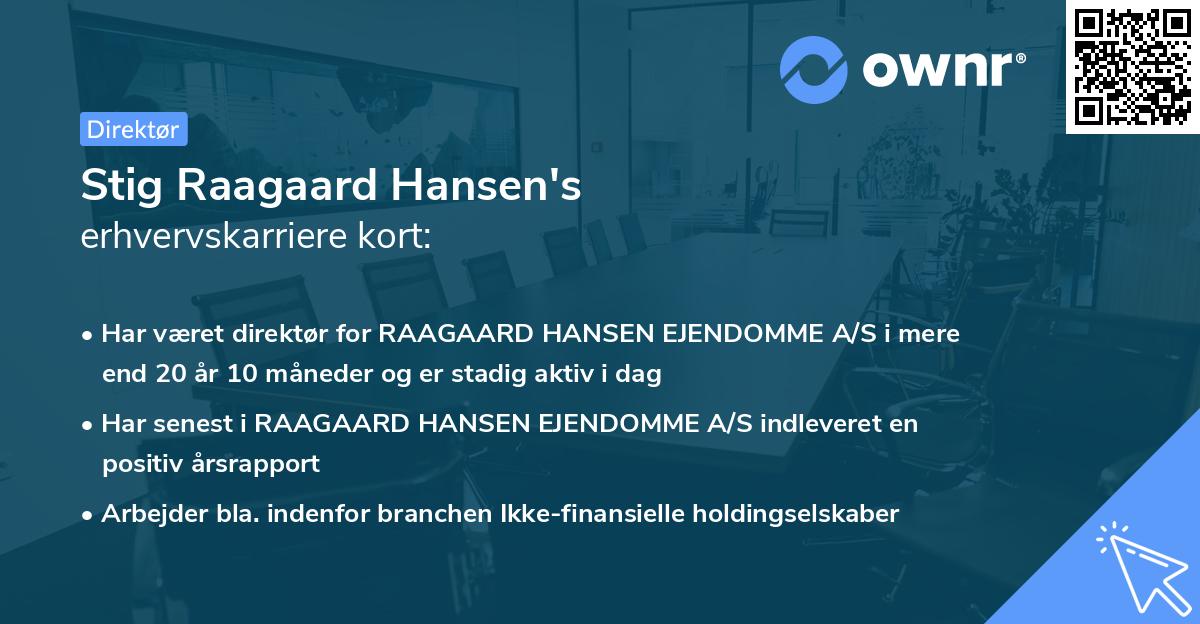 Stig Raagaard Hansen's erhvervskarriere kort