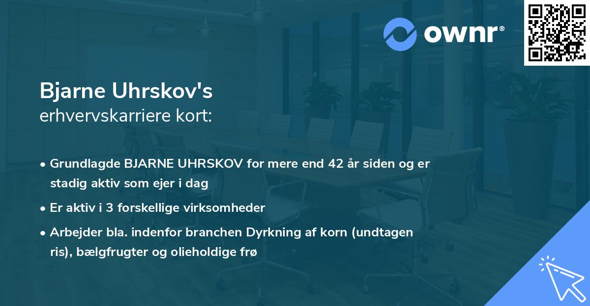 Bjarne Uhrskov's erhvervskarriere kort