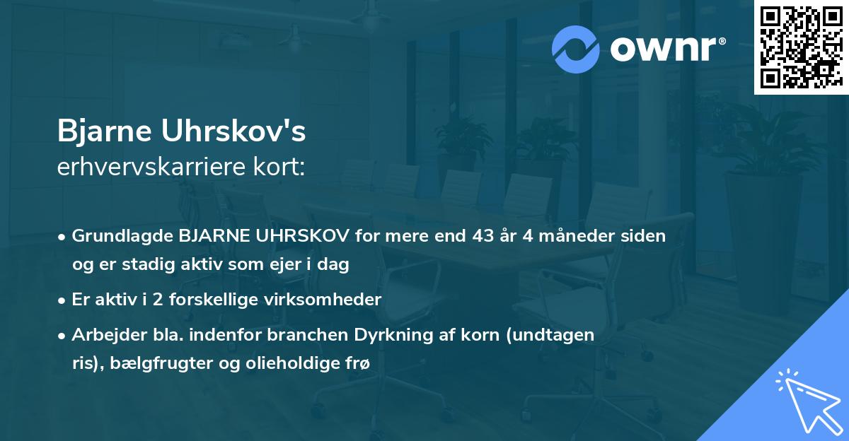 Bjarne Uhrskov's erhvervskarriere kort