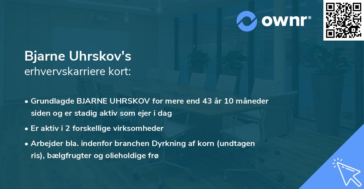 Bjarne Uhrskov's erhvervskarriere kort