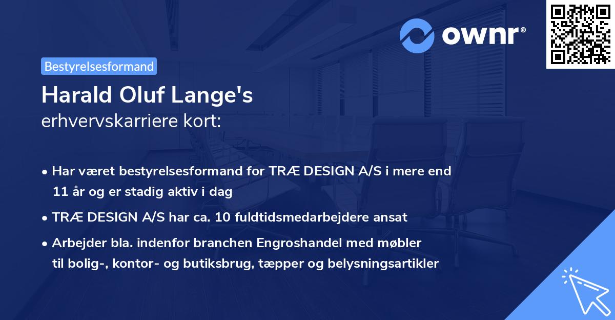Harald Oluf Lange's erhvervskarriere kort