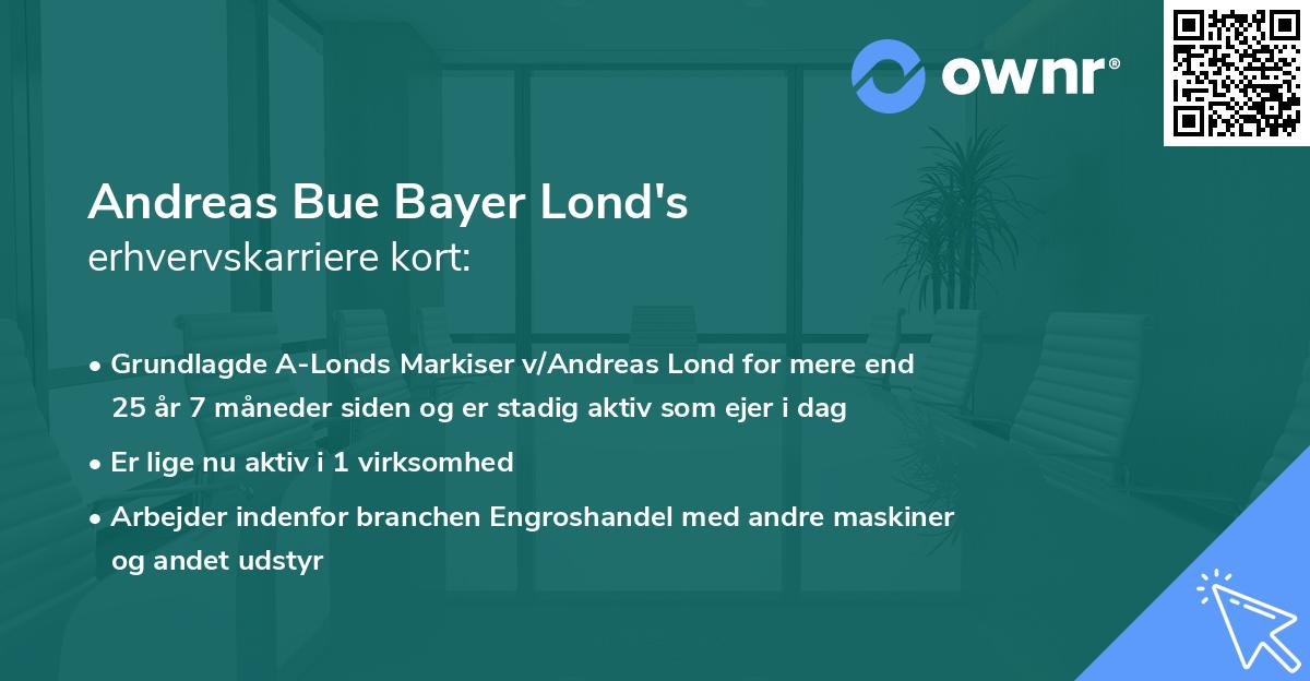 Andreas Bue Bayer Lond's erhvervskarriere kort