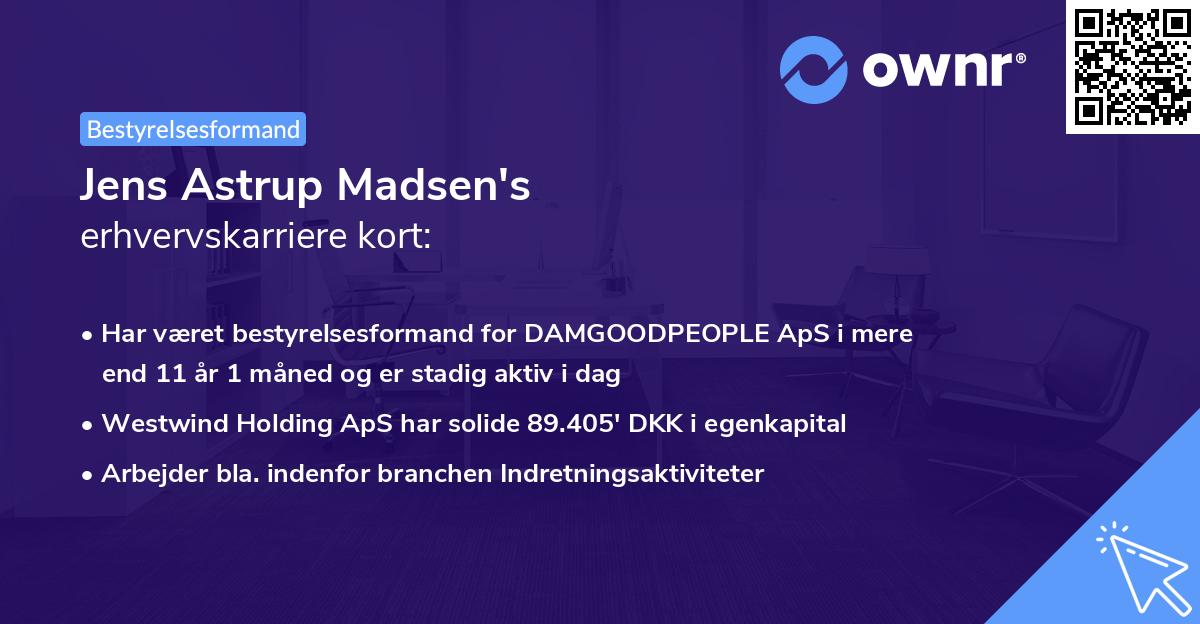 Jens Astrup Madsen's erhvervskarriere kort