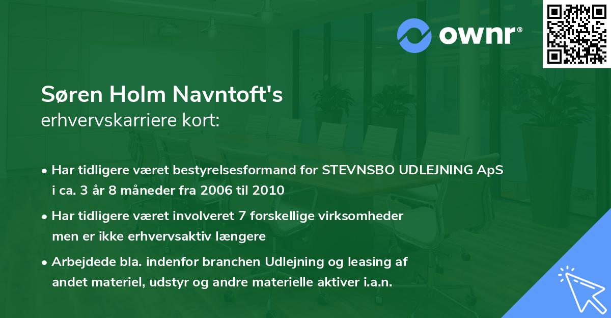 Søren Holm Navntoft's erhvervskarriere kort