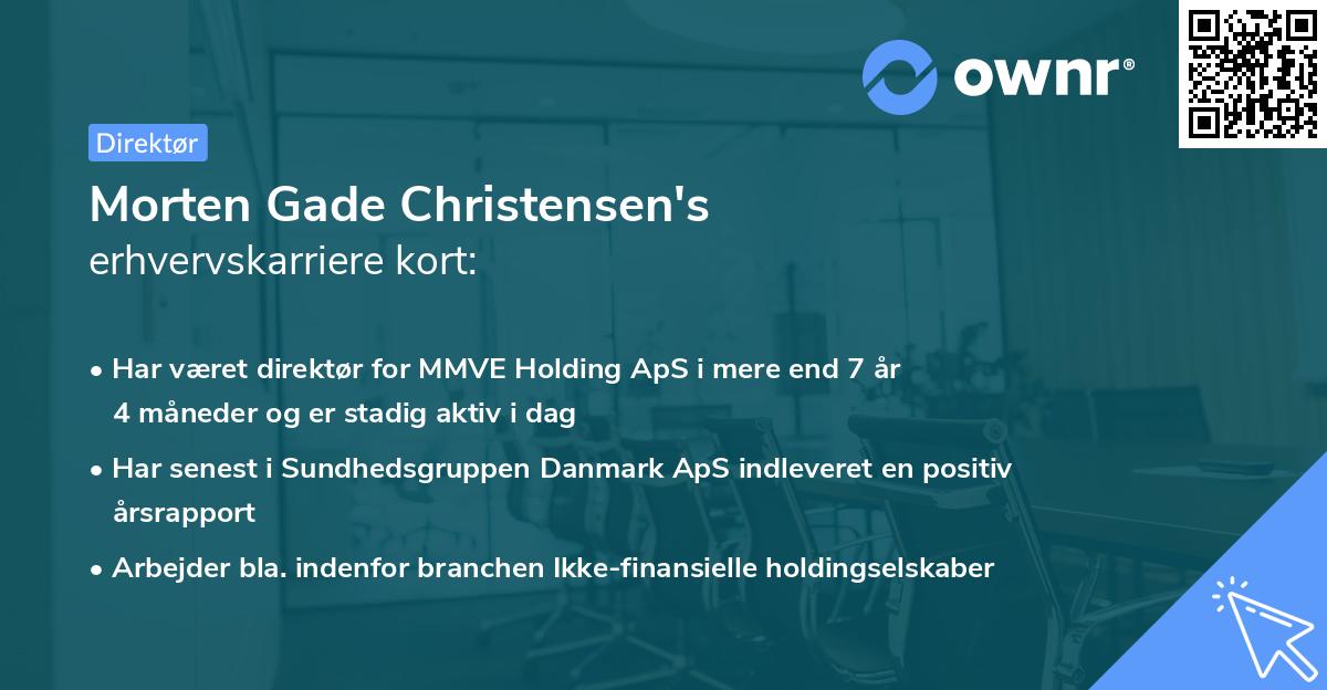 Morten Gade Christensen's erhvervskarriere kort
