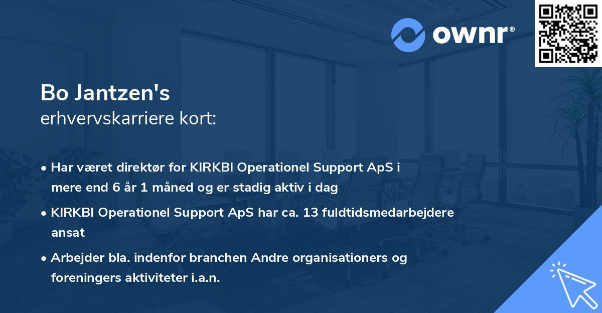 Bo Jantzen's erhvervskarriere kort