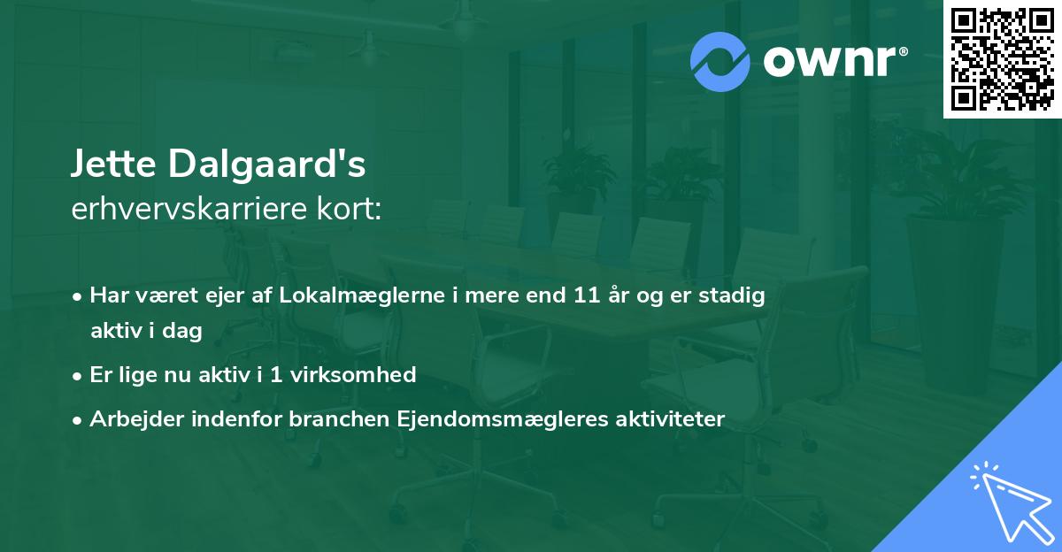 Jette Dalgaard's erhvervskarriere kort