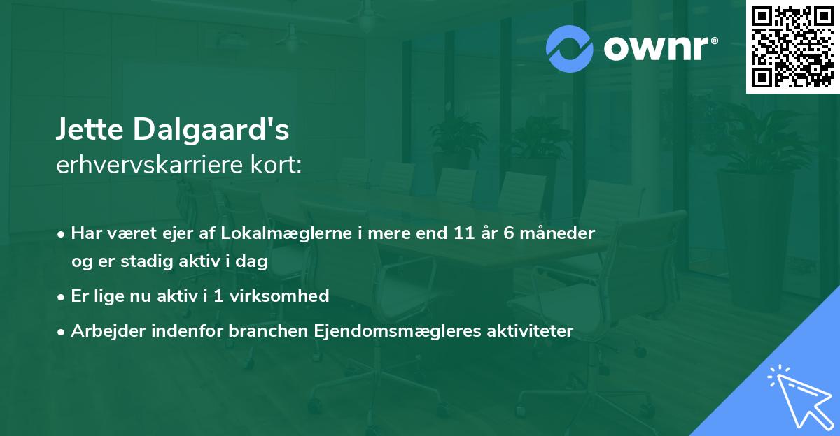 Jette Dalgaard's erhvervskarriere kort