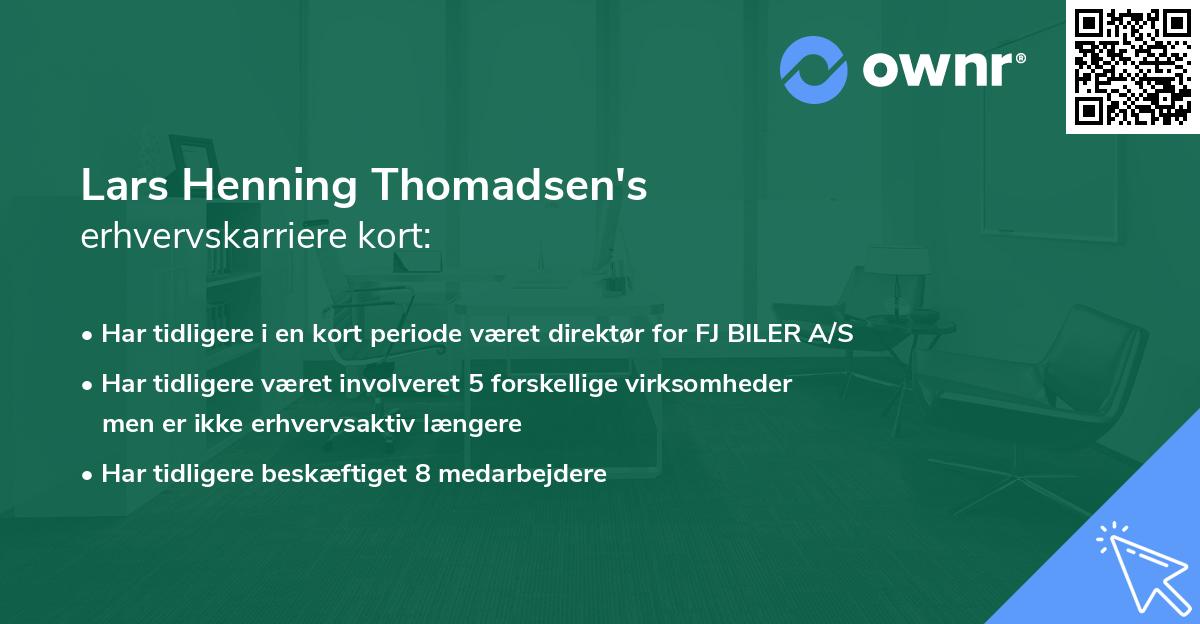 Lars Henning Thomadsen's erhvervskarriere kort