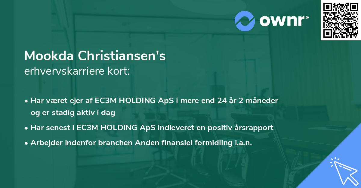 Mookda Christiansen's erhvervskarriere kort