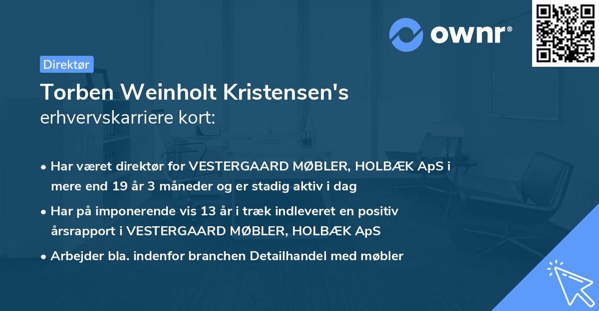 Torben Weinholt Kristensen's erhvervskarriere kort