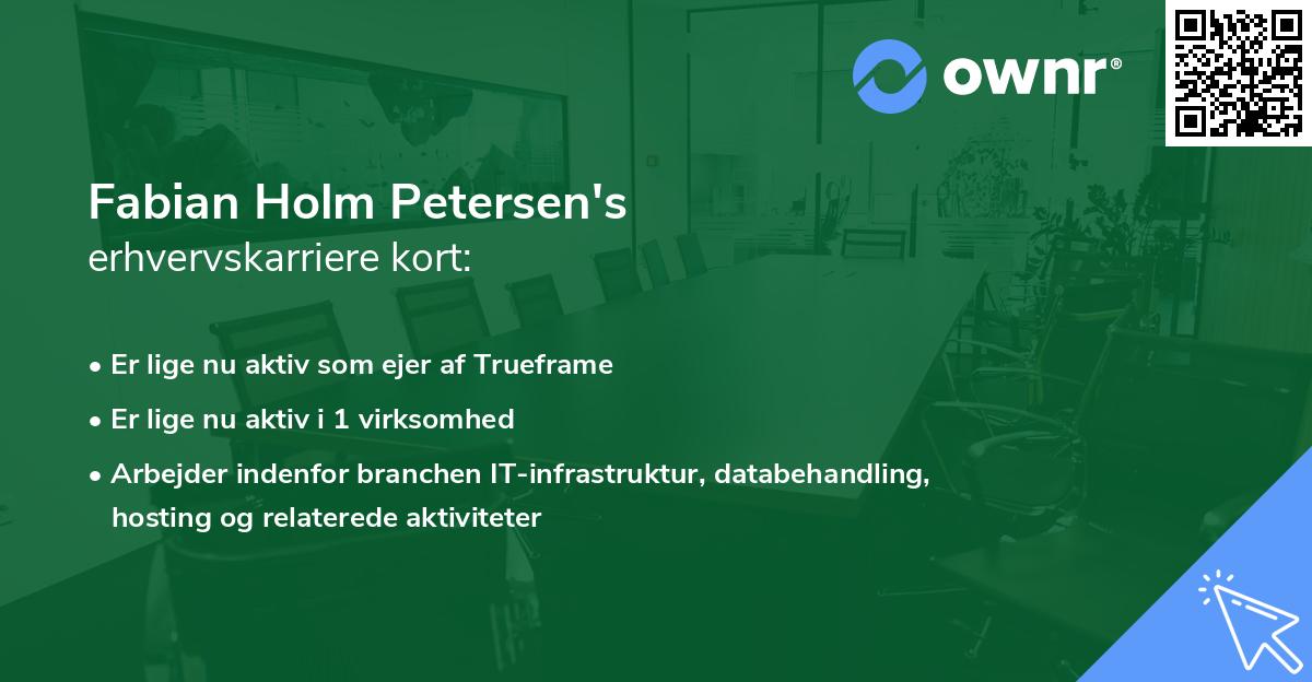 Fabian Holm Petersen's erhvervskarriere kort