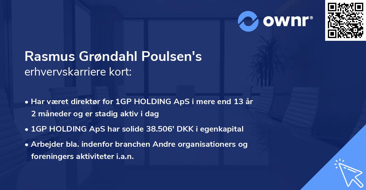 Rasmus Grøndahl Poulsen's erhvervskarriere kort