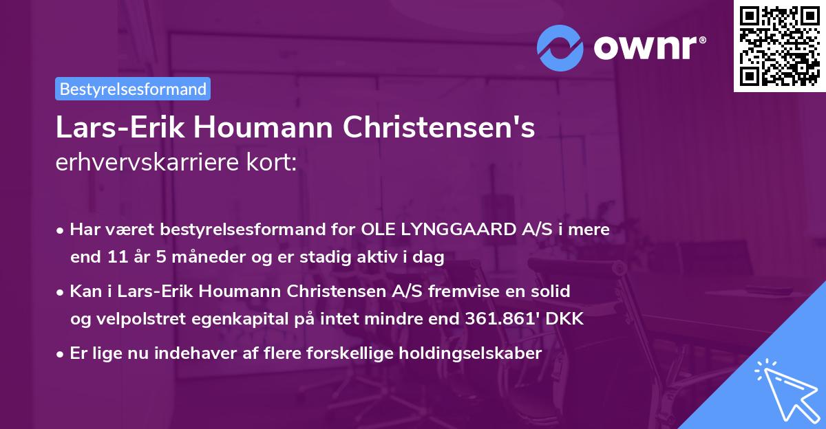 Lars-Erik Houmann Christensen's erhvervskarriere kort