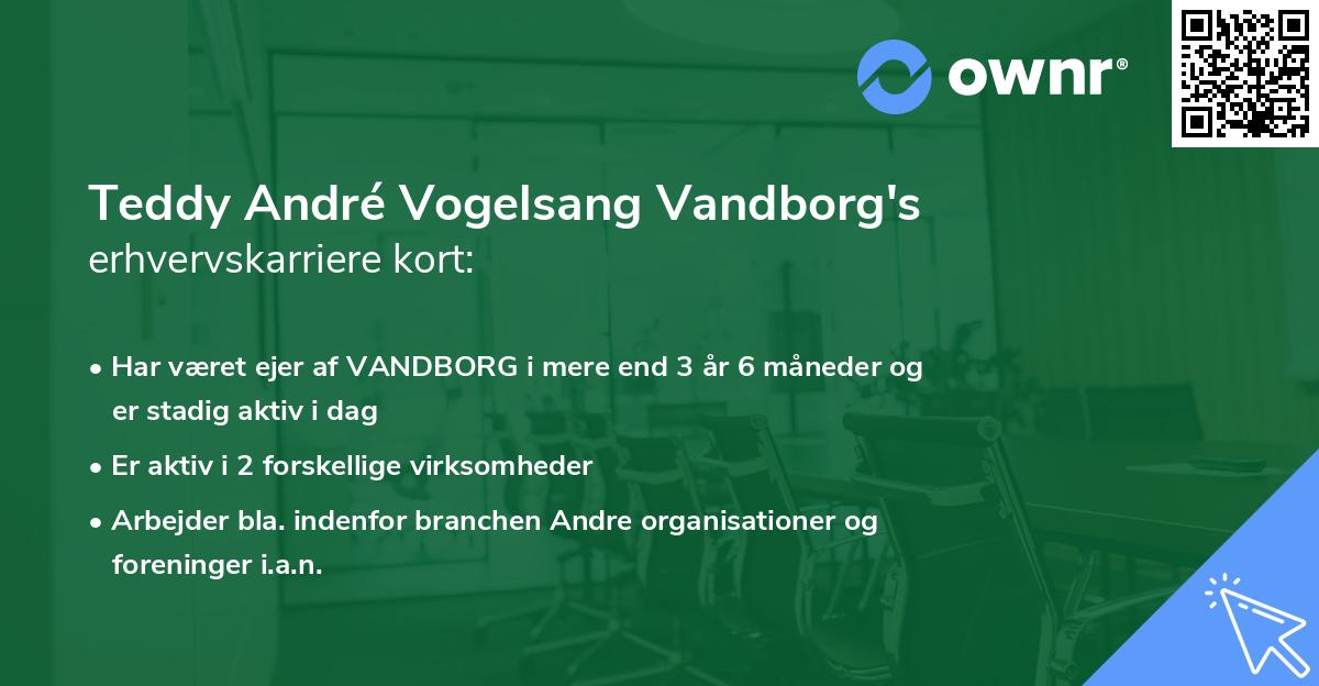 Teddy André Vogelsang Vandborg's erhvervskarriere kort