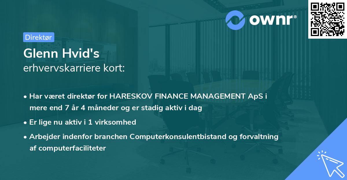 Glenn Hvid's erhvervskarriere kort