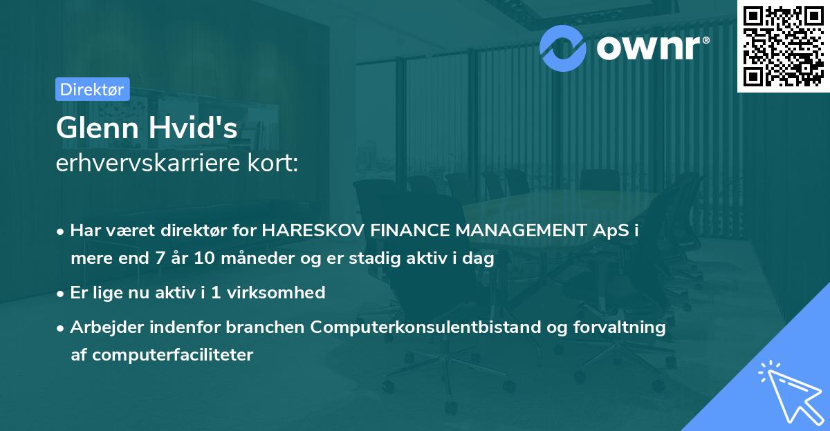 Glenn Hvid's erhvervskarriere kort
