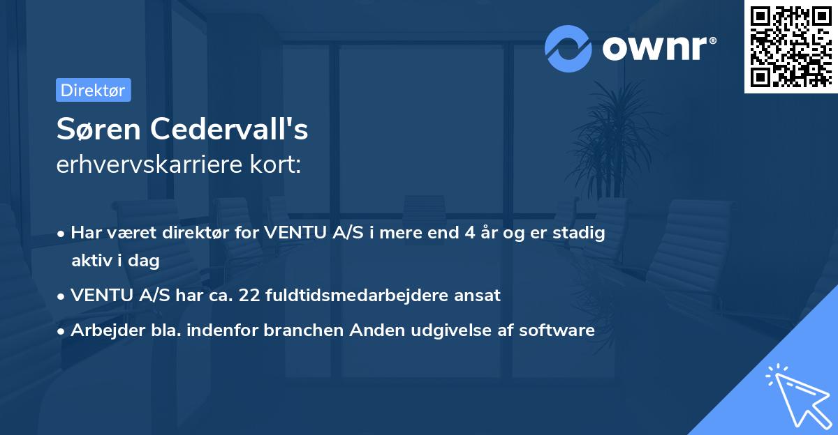 Søren Cedervall's erhvervskarriere kort