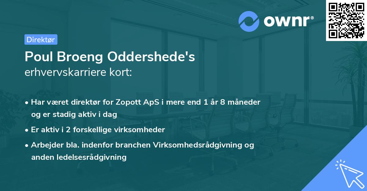 Poul Broeng Oddershede's erhvervskarriere kort